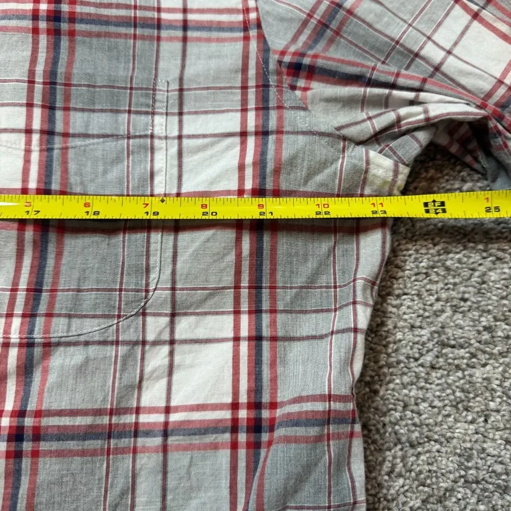 Secret Wash Shirting Sewn For J. Crew Stretch Button Down Shirt Plaid Men's‎ XL